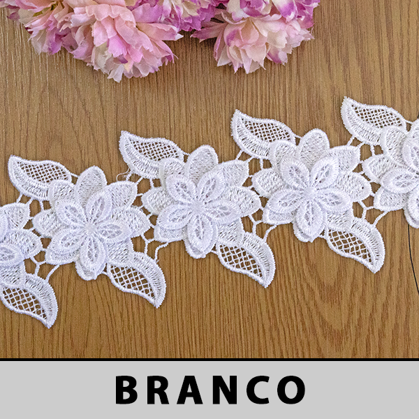 Renda Guipir Branca 3D CH-4714 (8,5cm - 13,70m)