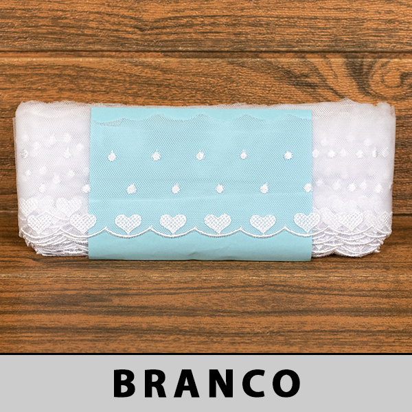 Tule Bordado Branco CH-4755 (8,0cm - 13,70m)