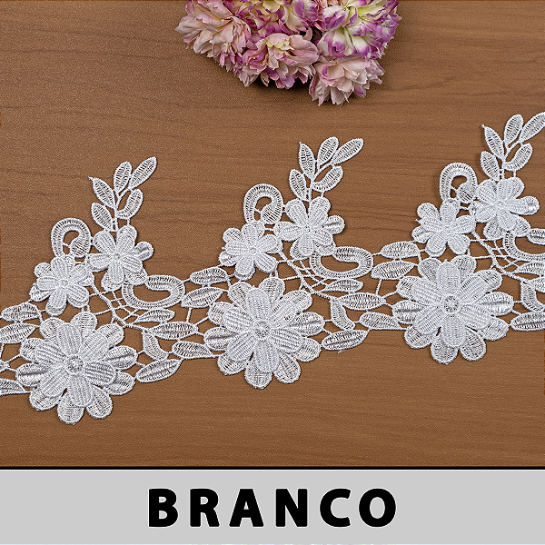 Renda Guipir Branca 3D CH-4783 (14,0cm - 13,70m)