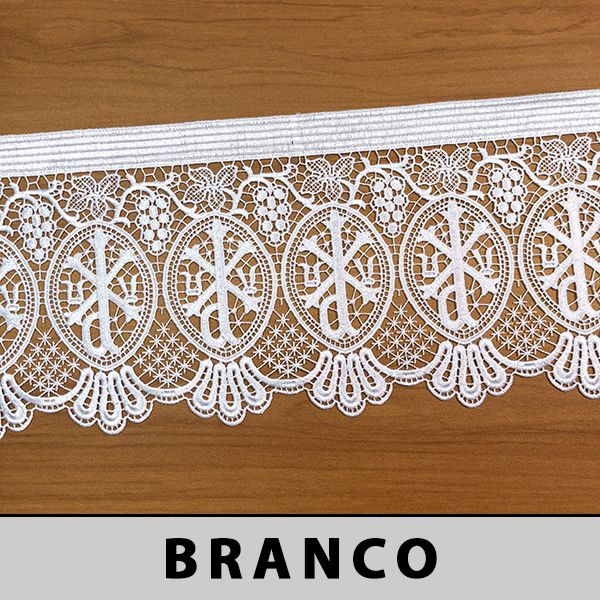 Renda Guipir Litúrgica Branca CH-2959 (19,5cm - 12,80m)