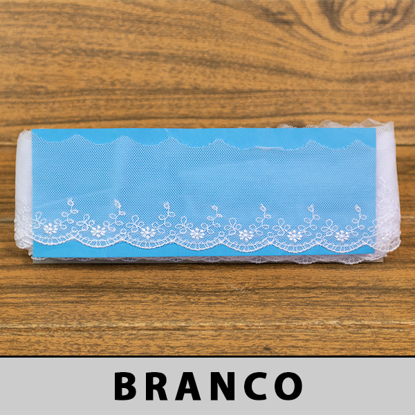 Tule Bordado Branco CH-4752 (6,5cm - 13,70m)