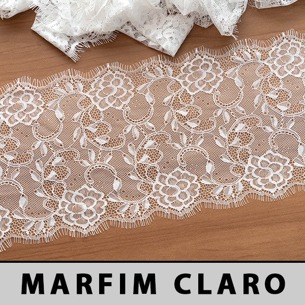 Renda Chantilly Marfim Claro CH-73306 (19,0cm - 3,0m)