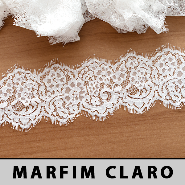 Renda Chantilly Marfim Claro CH-78615 (11,5cm - 3,0m)