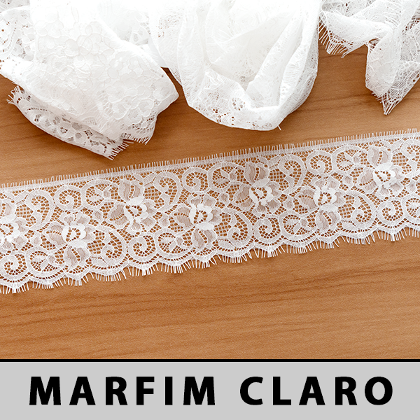 Renda Chantilly Marfim Claro CH-78949 (8,5cm - 3,0m)