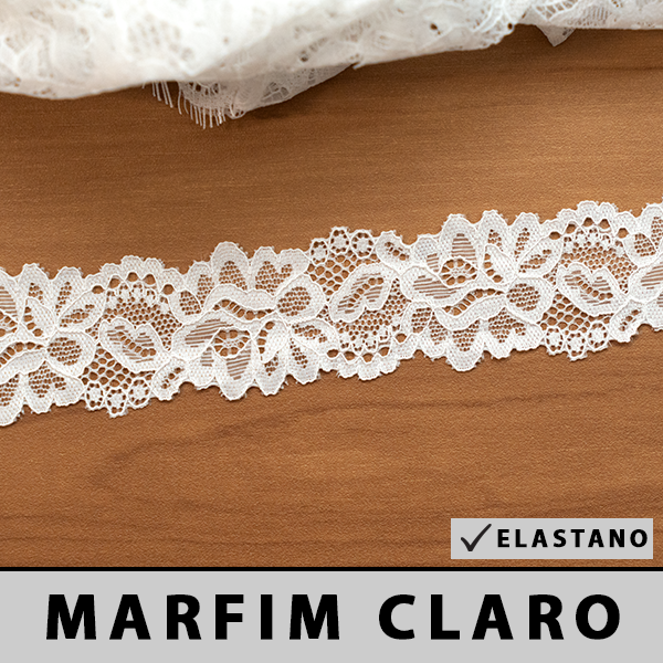 Renda Elastano Marfim Claro CH-1096 (4,0cm - 10,0m)