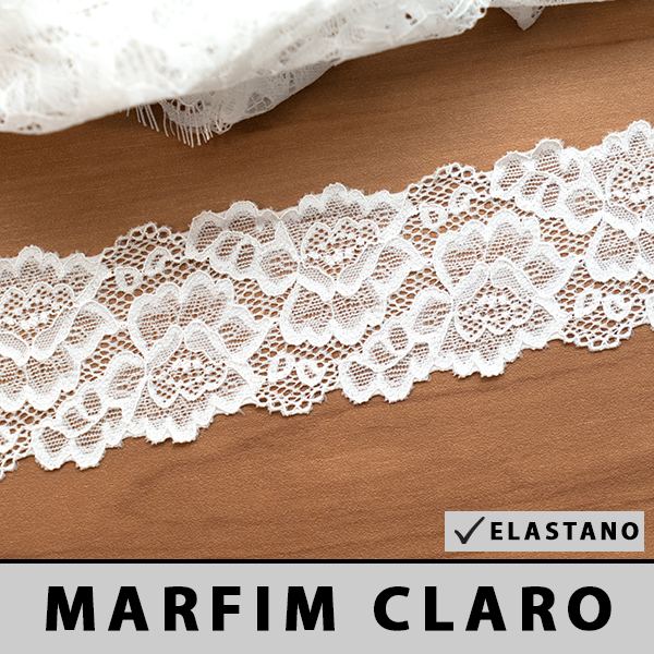 Renda Elastano Marfim Claro CH-1080 (6,0cm - 10,0m)