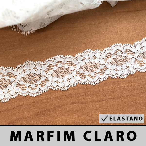 Renda Elastano Marfim Claro CH-8646 (3,5cm - 10,0m)