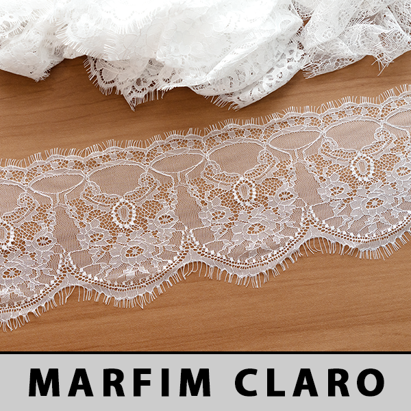 Renda Chantilly Marfim Claro CH-7385 (14,5cm - 3,0m)