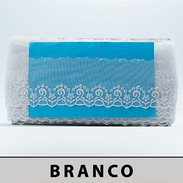 Tule Bordado Branco LA-904249 (8,0cm - 13,7m)