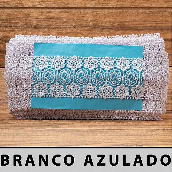 Renda Guipir Branco Azulado LA-904387 (8,5cm - 13,70m)