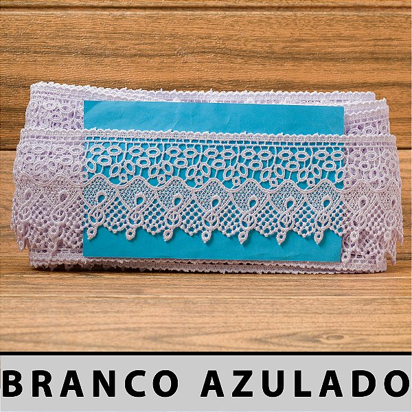 Renda Guipir Branco Azulado LA-904384 (8,5cm - 13,70m)