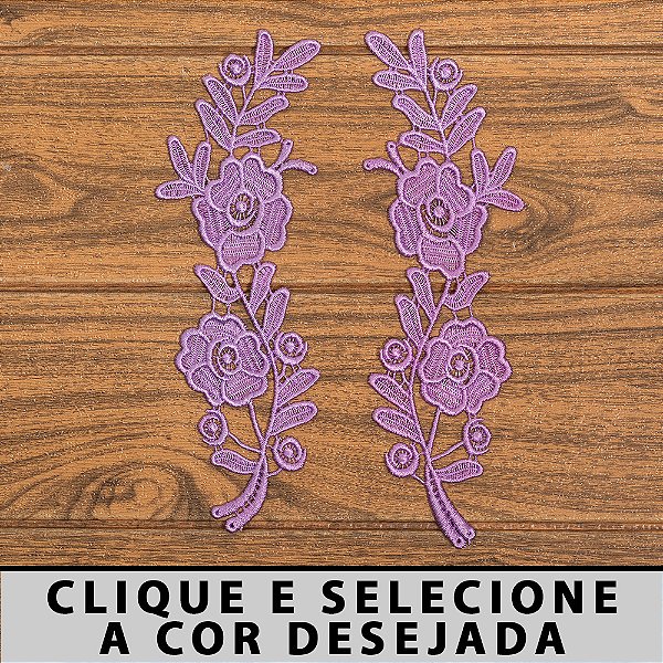 3 Pares Aplicação Guipir Colorida MH-1534/C (9,0cm - 24,5cm)