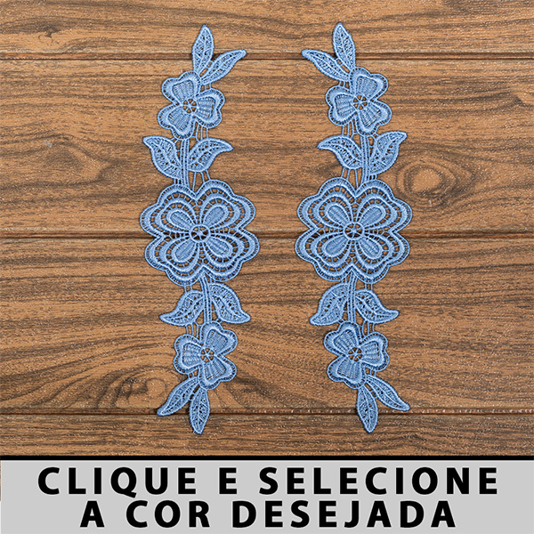 3 Pares Aplicação Guipir Colorida MH-1700/C (8,0cm - 26,5cm)