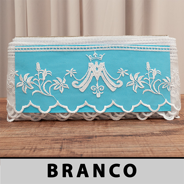 Tule Bordado Litúrgico Branco CH-4858 (10,0cm - 13,70m)