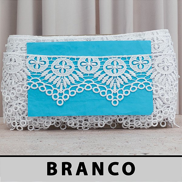 Renda Guipir Branca CH-4887 (7,5cm - 12,80m)