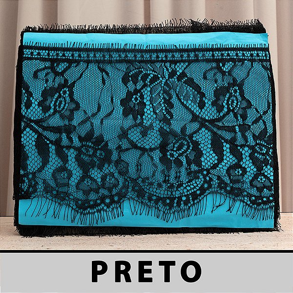 Renda Chantilly Preto CH-P211A (18,0cm - 3,0m)