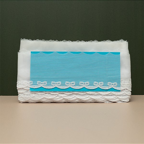 Tule Bordado Branco CH-3771 (7,5cm - 13,70m)