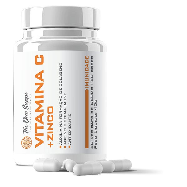 Vitamina C 500mg + Zinc 15mg + A, B1, B6 e B12 - 60 Veg Caps