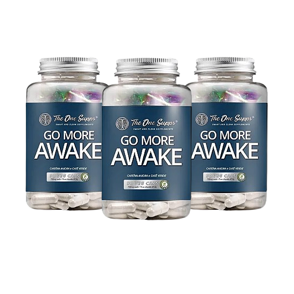 Kit 3 Go More Awake® 90 Veg Caps (Café Verde + Cafeína Anidra) - The One Supps