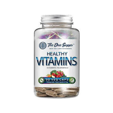 1 x Healthy Vitamins® 90 Veg Caps - 60% Vitaminas Naturais