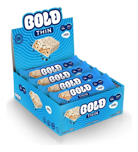 BOLD Bar Crunch - Sabor Cookies & Cream (12 Barras) - Bold Snacks