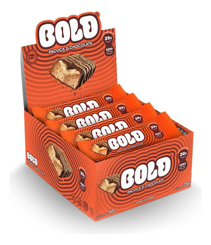 BOLD Bar - Sabor Paçoca & Chocolate (12 Barras) - Bold Snacks