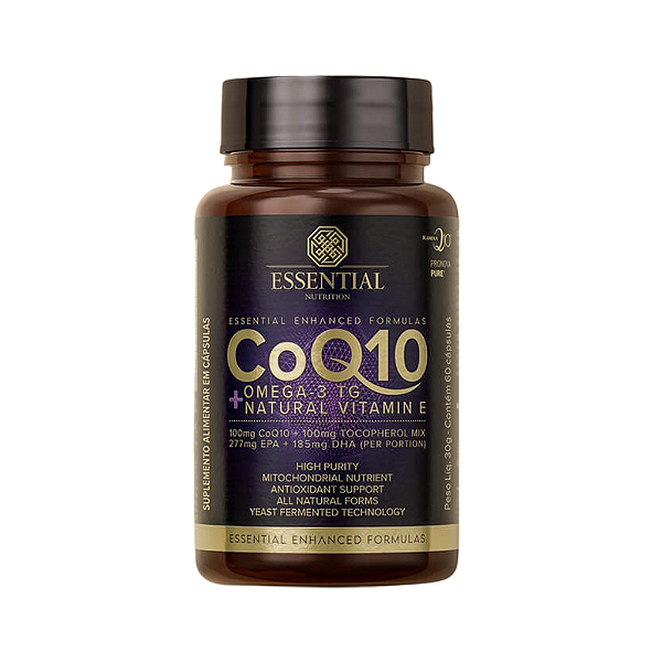Coenzima Q10 Coq10 + Omega 3 Tg = Vitamina E (60 caps) - Essential