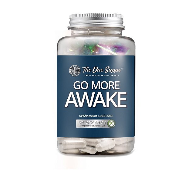 Go More Awake® 90 Vegan Caps - Café Verde + Cafeína Anidra