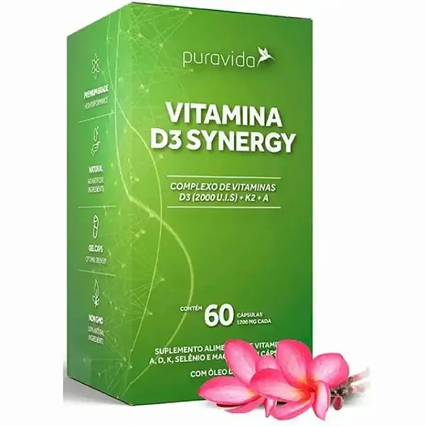 Vitamina D3 Lipossomal + Vitamina K2 60 caps - Pura Vida