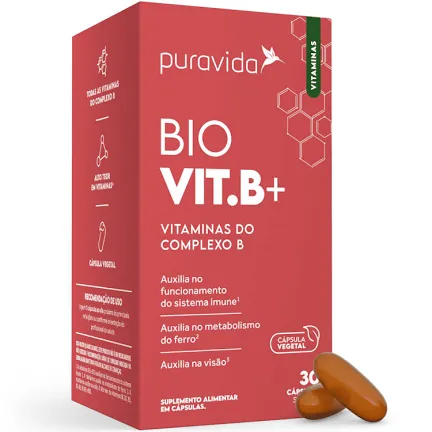 Bio Vit B+ Vitaminas do Complexo B 30 caps - Pura Vida
