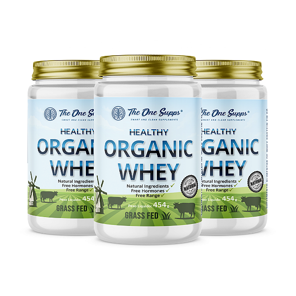 kit 3 Healthy Organic Whey® 454g sem sabor - The One Supps