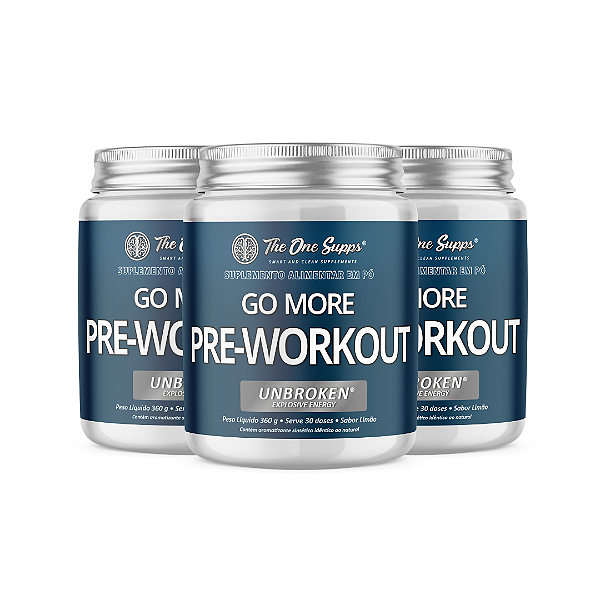 Kit 3 Go More Unbroken® 360g  Pré Treino - 25% de desconto