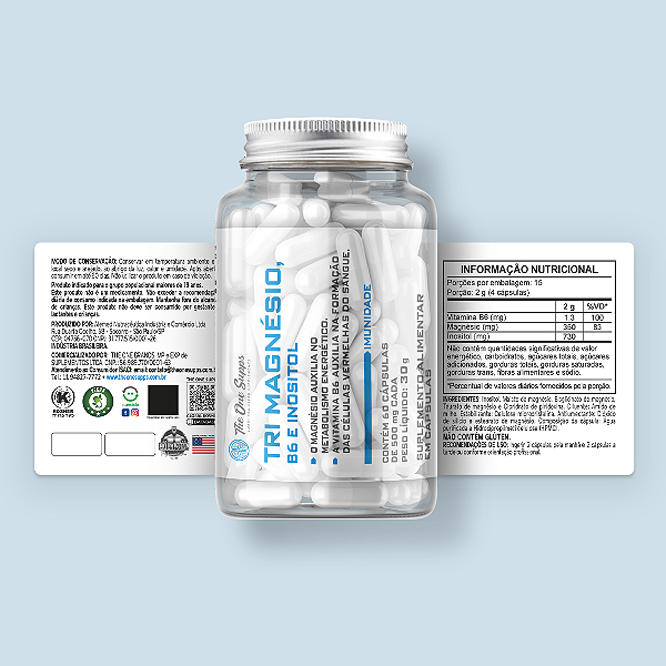 Imunidade Tri Magnésio + B6 + Inositol 60 caps - The One Supps