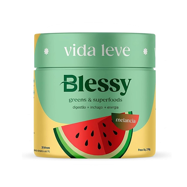 Suco Detox Blessy Greens Melancia em pó 210g