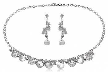 conjunto colar brincos de prata rodas