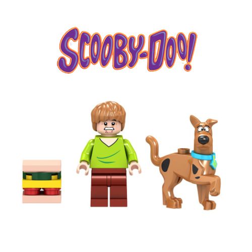 Kit 2 Bonecos Scooby Doo E Salsicha Bloco de Montar