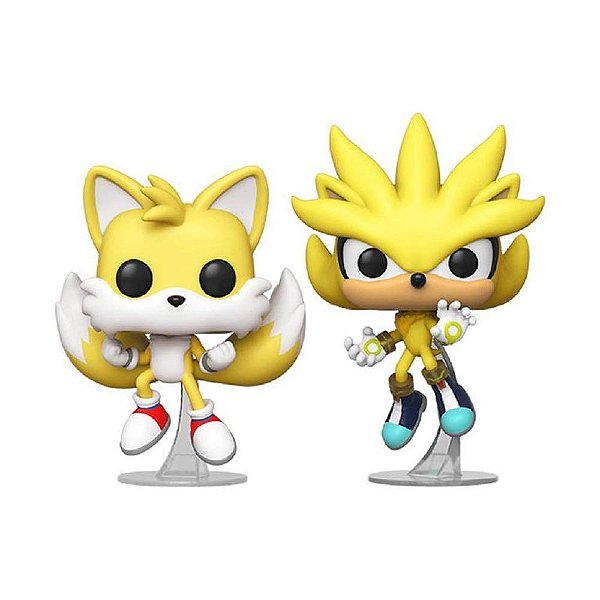 Funko Pop Sonic The Hedgehog Super Tails e Super Silver 2 Pack Exclusivo