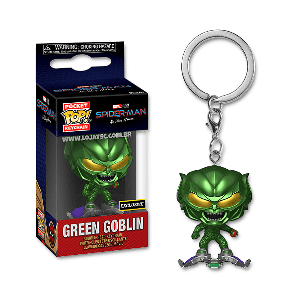 Chaveiro Pocket Pop Marvel Homem Aranha Duende Verde Green Goblin