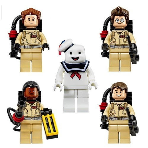 Kit 5 Bonecos Ghostbusters Caça Fantasmas Bloco de Montar