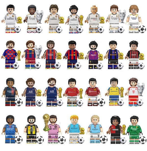 Boneco Jogador Futebol Blocos de Montar Escolha