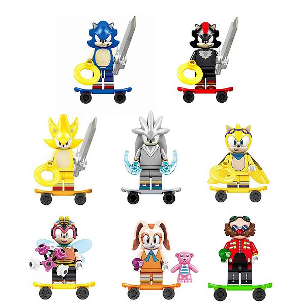 Boneco Sonic The Hedgehog Bloco de Montar
