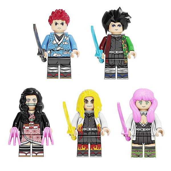 Boneco Demon Slayer Anime Bloco de Montar