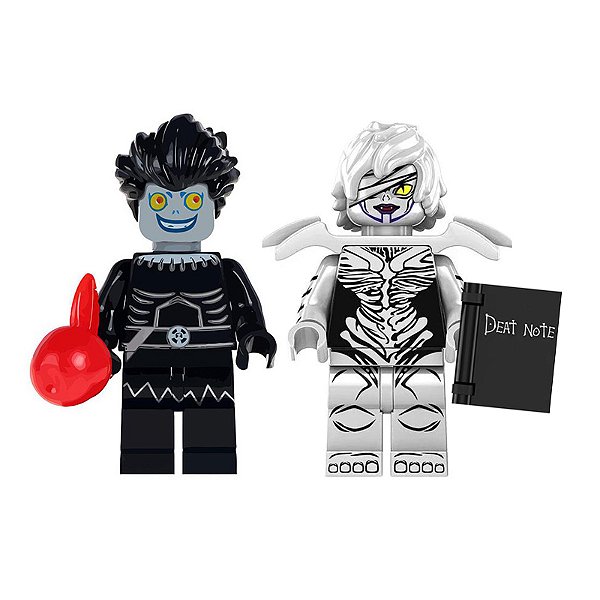 KIT 2 BONECOS DEATH NOTE RYUK E REM ANIME BLOCOS DE MONTAR