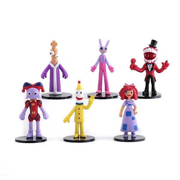 KIT 6 BONECOS CIRCO DIGITAL POMNI JAX PVC