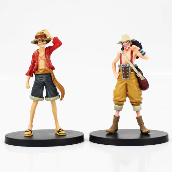 Kit com 2 Action Figures One Piece Luffy e Usopp