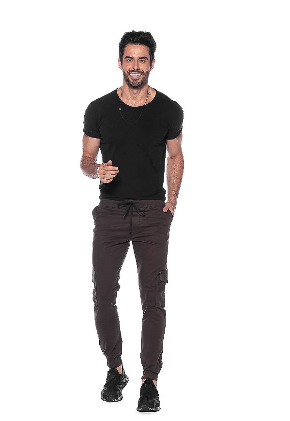 calça jogger verde musgo