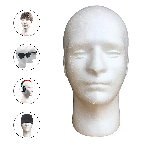 Cabeça de Isopor Masculino para Treino