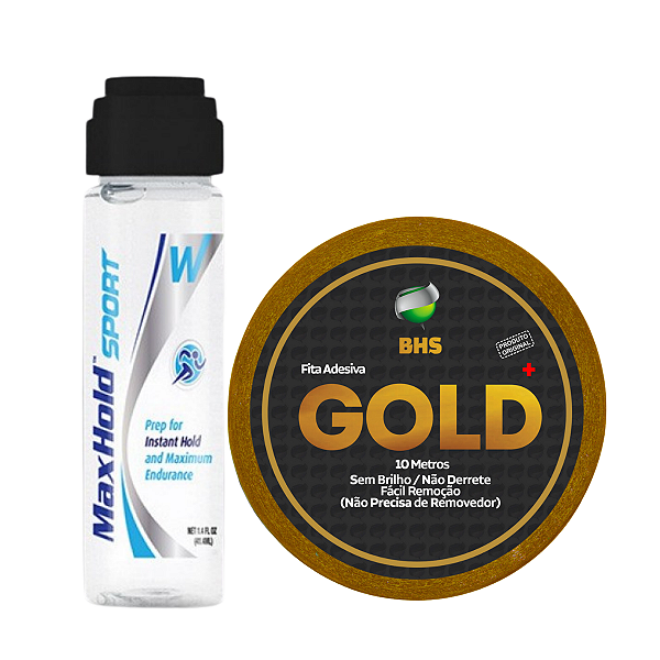 Fita Adesiva Amarela Gold 10 metros x 2,5cm  + Max Hold Sport 41Ml