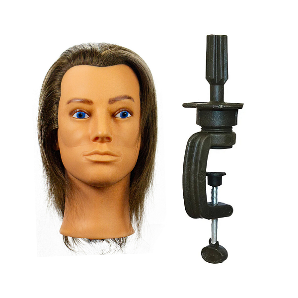 Cabeça de Manequim Sem Barba + Suporte De Mesa Para Cursos