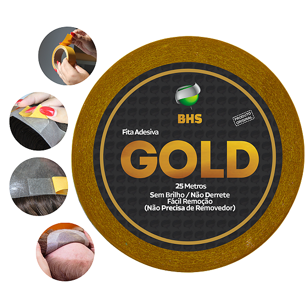 Fita Adesiva Gold 25 metros x 2,0 cm Para Prótese Capilar Original l Não Derrete